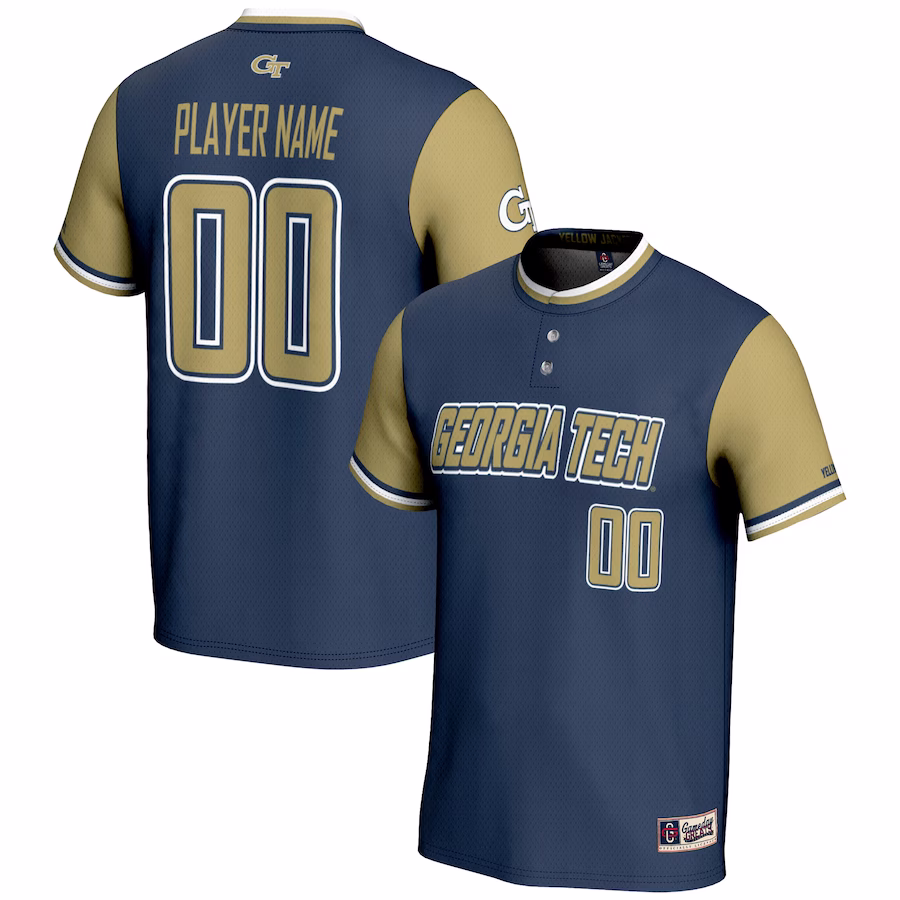 Georgia Tech Yellow Jackets GameDay Greats Youth NIL Pick-A-Player Lightweight Softball Jersey - Navy - ujerseystore