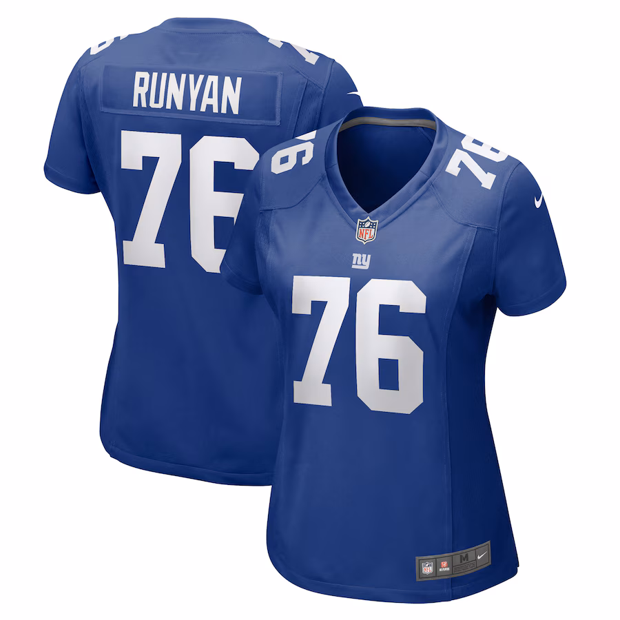 Women's New York Giants Jon Runyan Nike  Royal  Game Jersey - ujerseystore