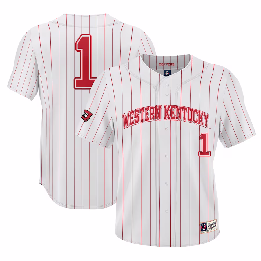 #1 Western Kentucky Hilltoppers GameDay Greats Lightweight Baseball Jersey - White - ujerseystore