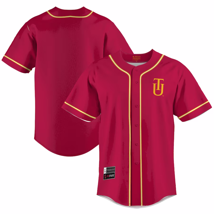 Tuskegee Golden Tigers GameDay Greats  Lightweight Baseball Jersey - Crimson - ujerseystore