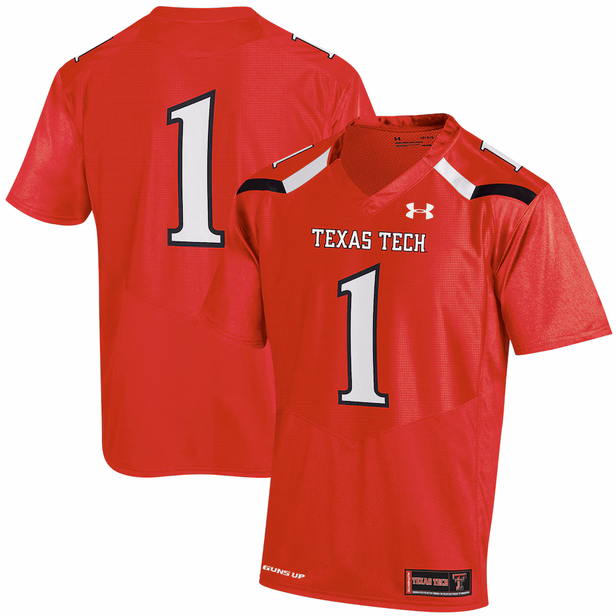 #1 Texas Tech Red Raiders Under Armour Replica Jersey - Red - ujerseystore