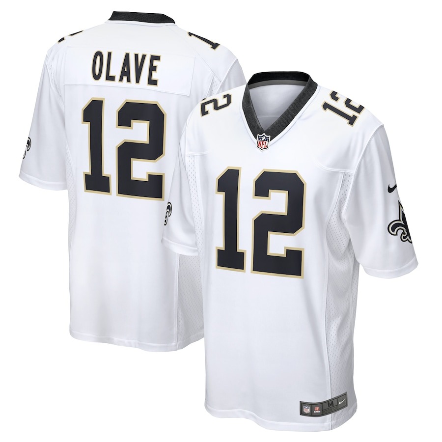 Men's New Orleans Saints Chris Olave Nike White Game Player Jersey - ujerseystore