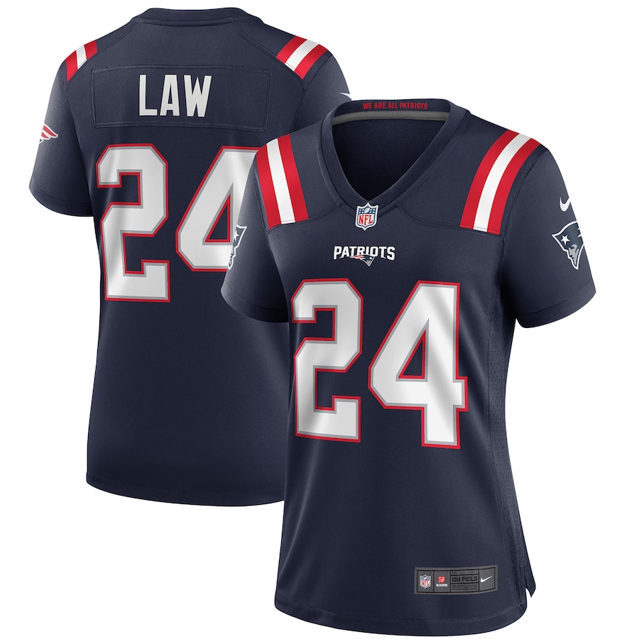 Women's New England Patriots Ty Law Nike Navy Game Retired Player Jersey - ujerseystore