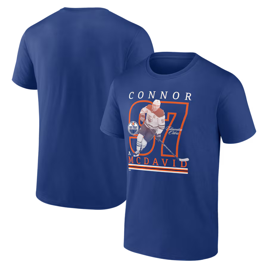 Men's Edmonton Oilers Connor McDavid Royal Player Show T-Shirt - ujerseystore
