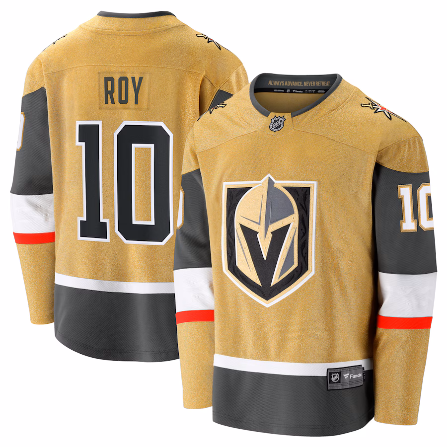 Men's Vegas Golden Knights Nicolas Roy Fanatics Gold Home Breakaway Jersey - ujerseystore