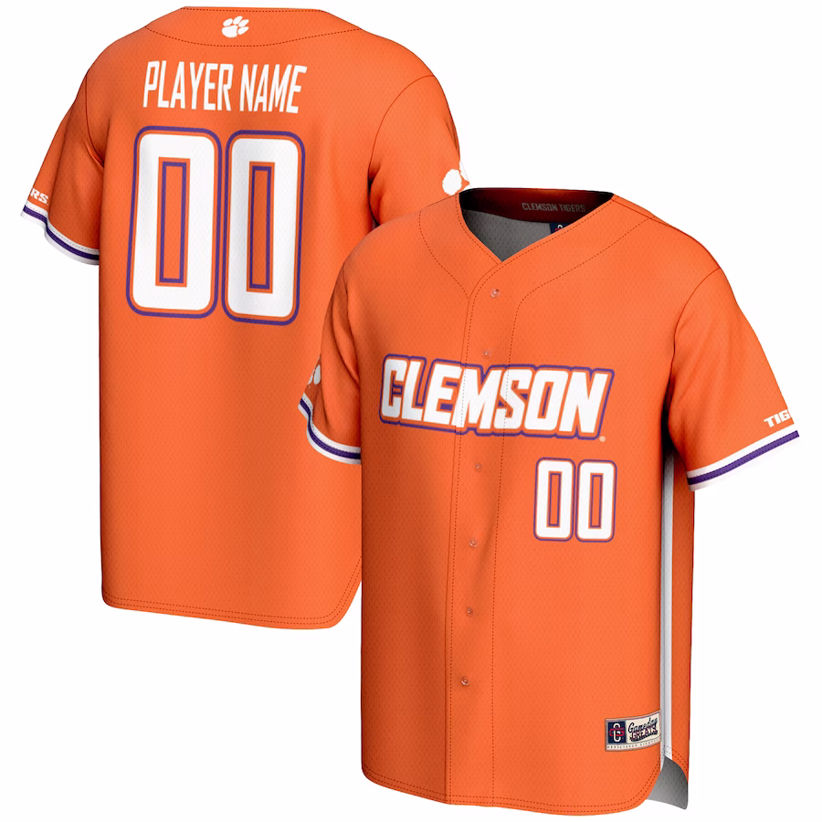 Clemson Tigers GameDay Greats NIL Pick-A-Player Lightweight Baseball Jersey - Orange - ujerseystore