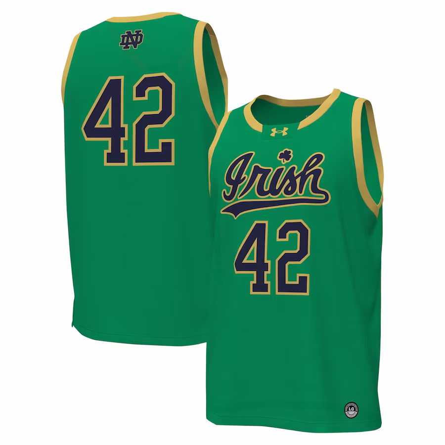 # Notre Dame Fighting Irish Under Armour Replica Basketball Jersey - Kelly Green - ujerseystore