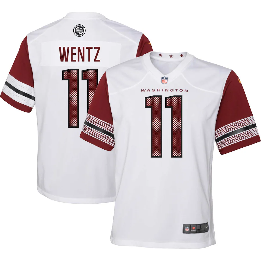 Youth Washington Commanders Carson Wentz Nike White Game Jersey - ujerseystore