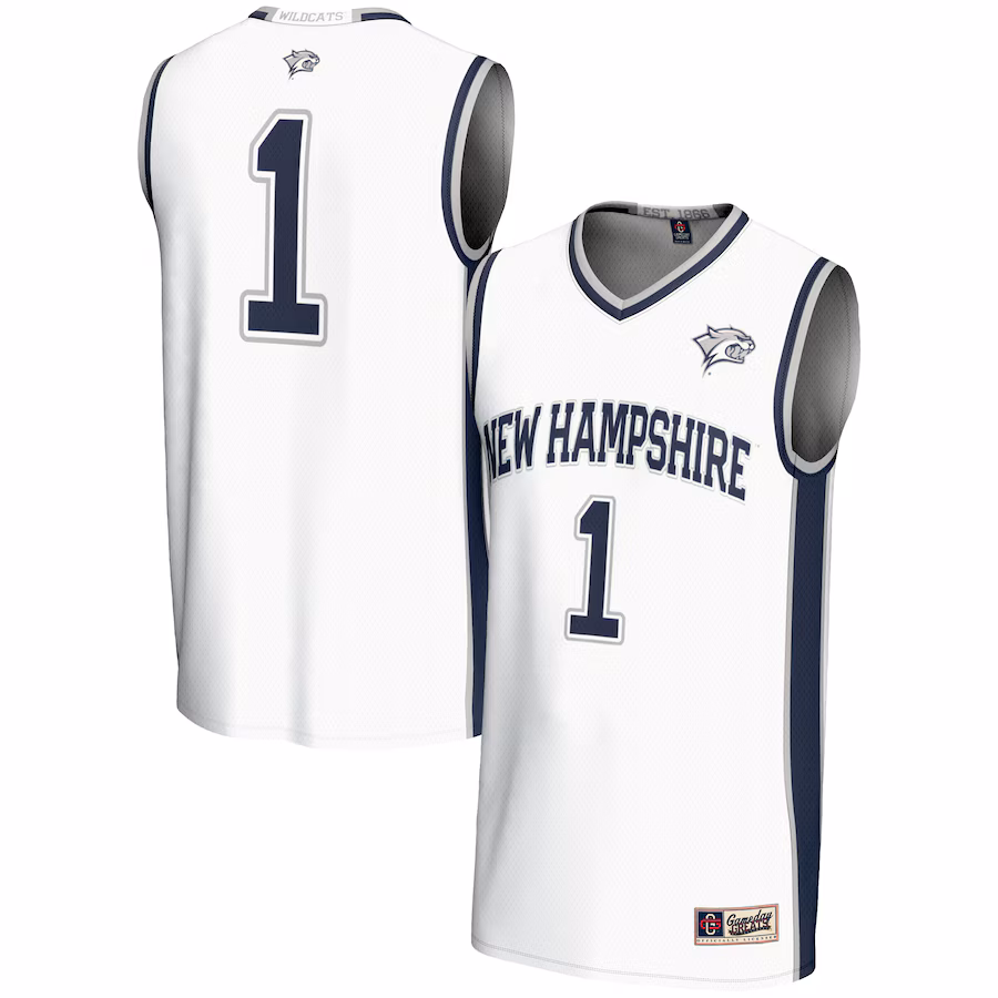 Youth GameDay Greats #1 White New Hampshire Wildcats Lightweight Basketball Jersey - ujerseystore