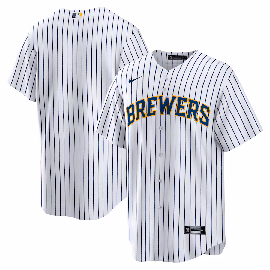 Men's Milwaukee Brewers Nike White Home Replica Team Jersey - ujerseystore