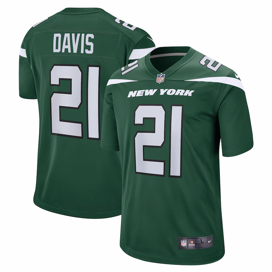 Men's New York Jets Ashtyn Davis Nike Gotham Green Game Player Jersey - ujerseystore
