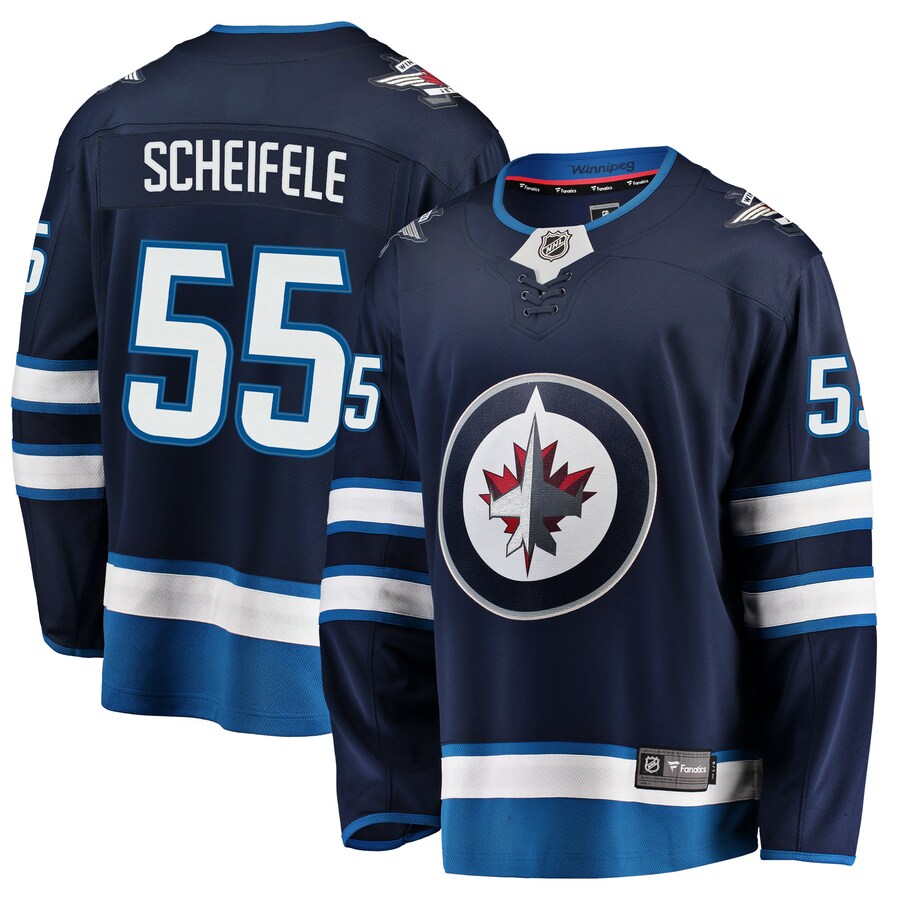 Men's Winnipeg Jets Mark Scheifele Fanatics Branded Navy Breakaway Replica Jersey - ujerseystore
