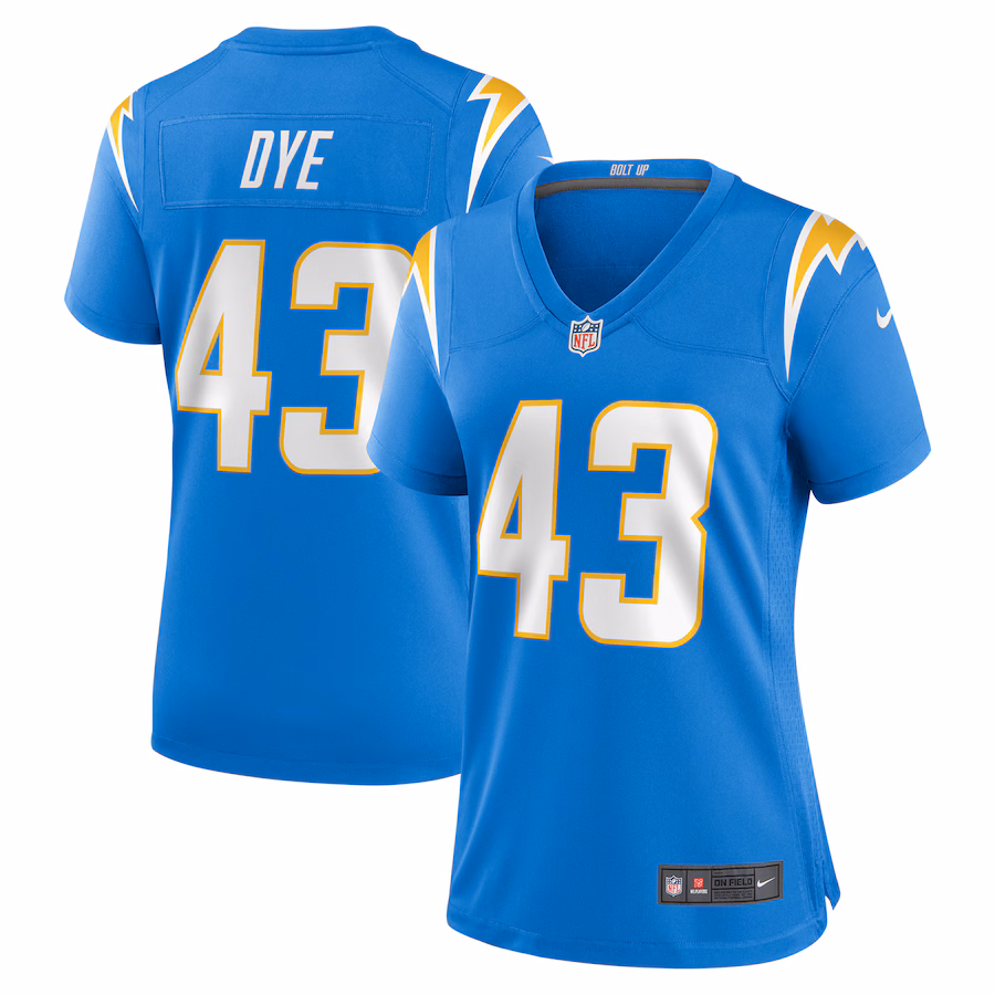 Women's Los Angeles Chargers Troy Dye Nike  Powder Blue  Game Jersey - ujerseystore