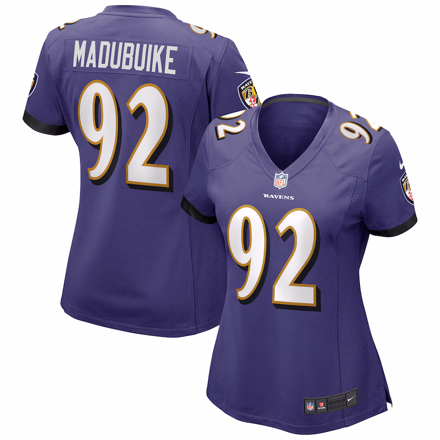 Women's Baltimore Ravens Justin Madubuike Nike Purple Game Jersey - ujerseystore