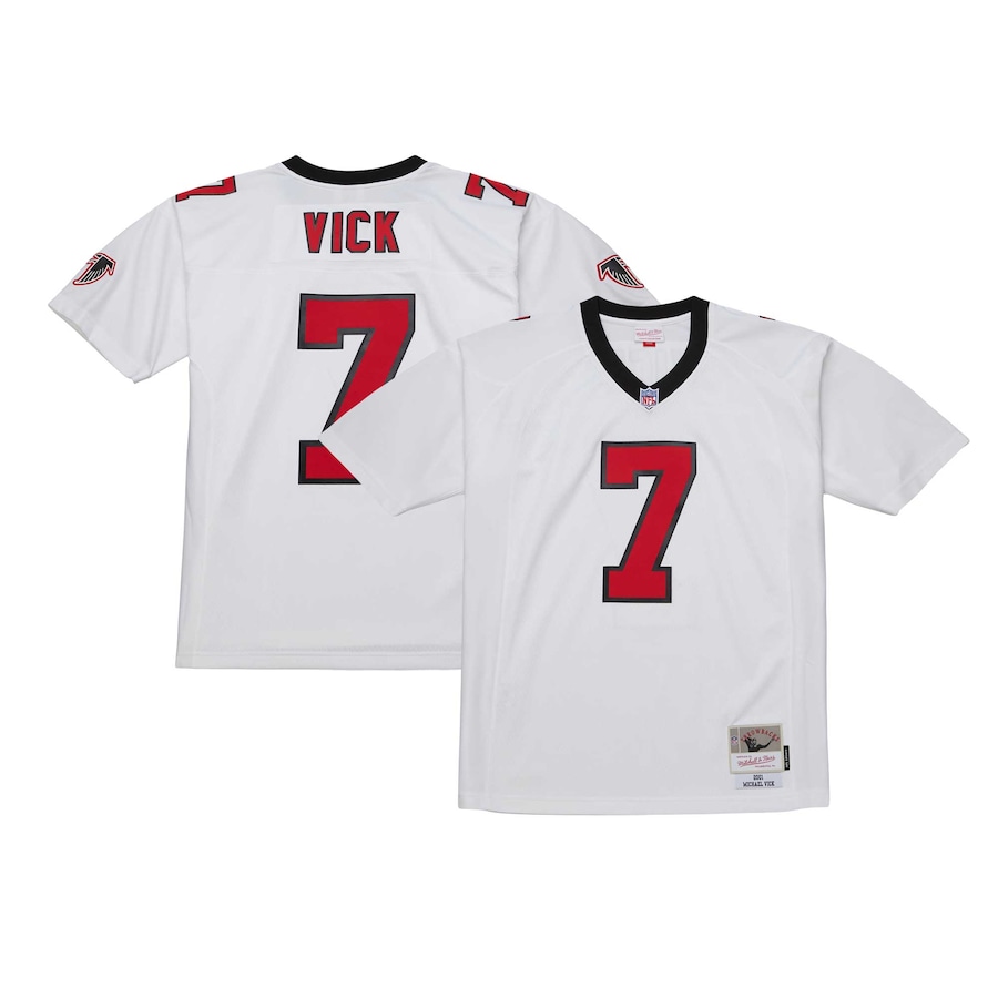 Men's Atlanta Falcons Michael Vick Mitchell & Ness White Legacy Replica Jersey - ujerseystore