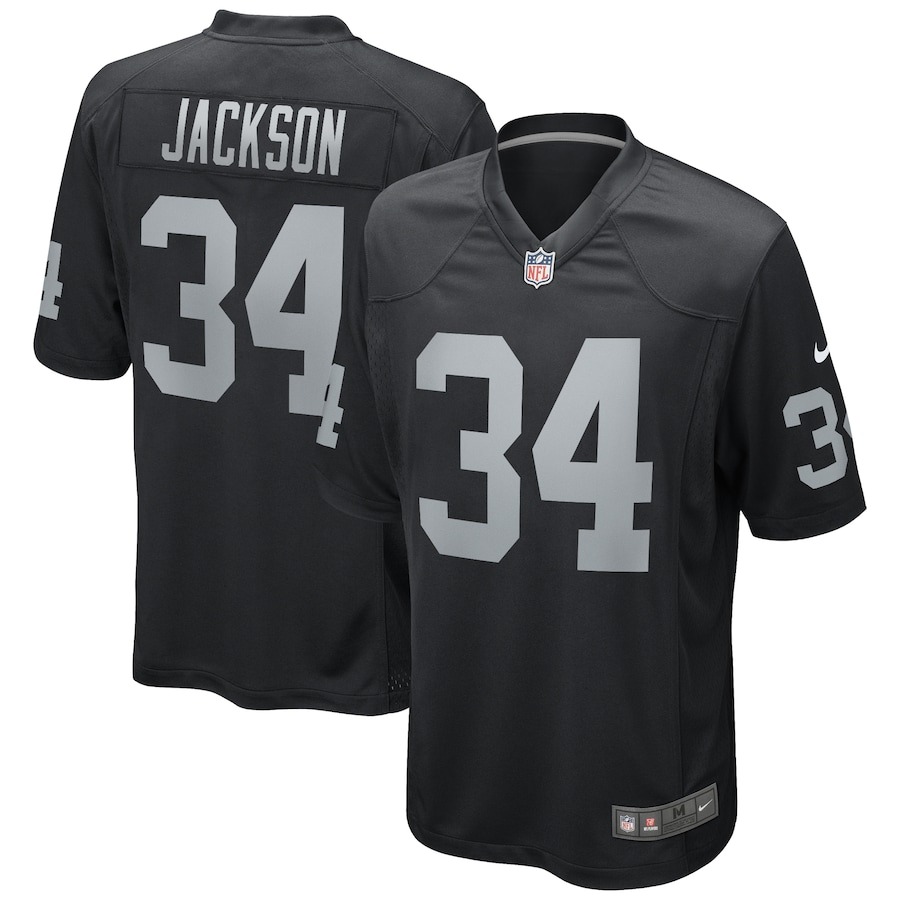 Men's Las Vegas Raiders Bo Jackson Nike Black Game Retired Player Jersey - ujerseystore