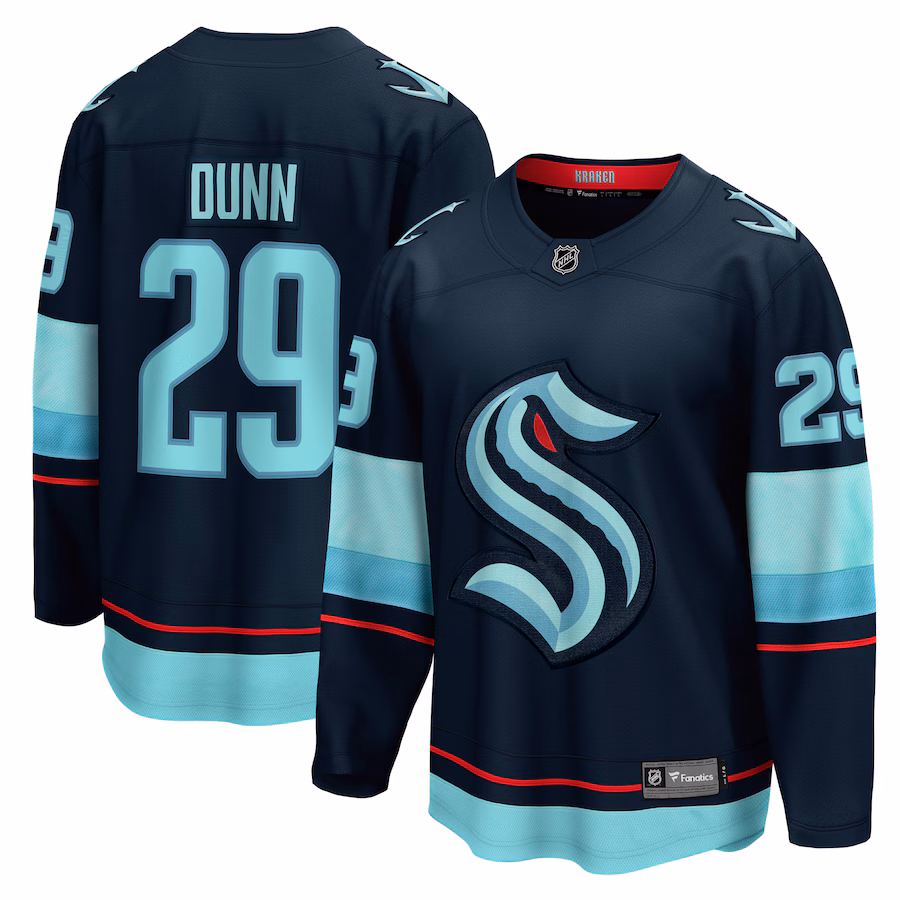 Men's Seattle Kraken Vince Dunn Fanatics Deep Sea Blue Home Breakaway Player Jersey - ujerseystore