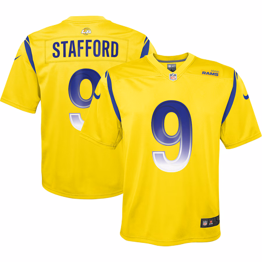 Youth Los Angeles Rams Matthew Stafford Nike Gold Inverted Game Jersey - ujerseystore