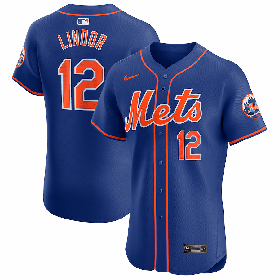 Men's New York Mets Francisco Lindor Nike Royal Alternate Elite Player Jersey - ujerseystore
