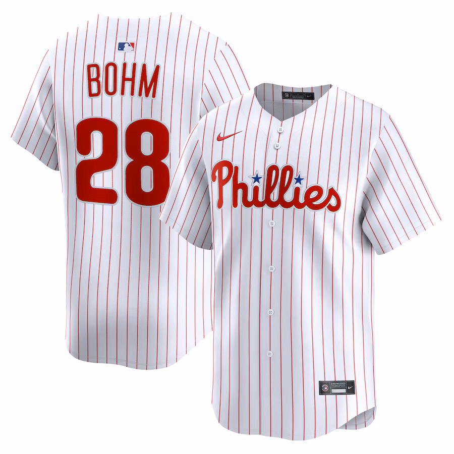 Men's Philadelphia Phillies Alec Bohm Nike White Alternate Limited Player Jersey - ujerseystore