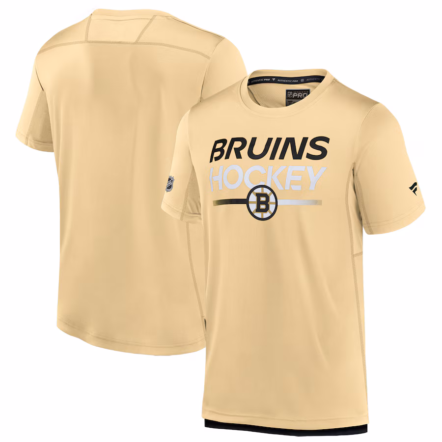 Men's Boston Bruins Fanatics Gold Tech T-Shirt - ujerseystore