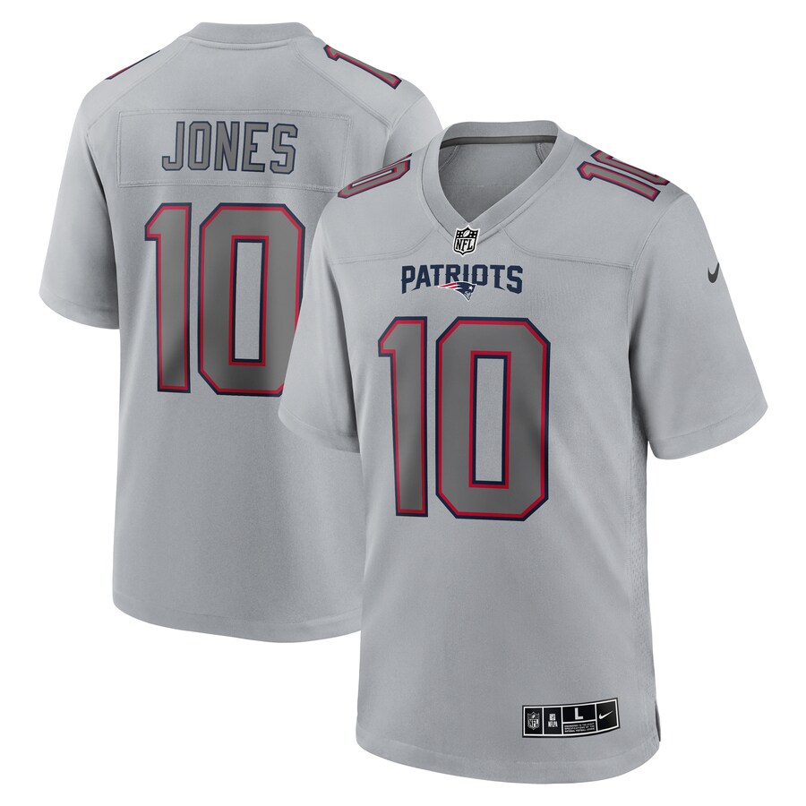 Men's New England Patriots Mac Jones Nike Gray Atmosphere Fashion Game Jersey - ujerseystore
