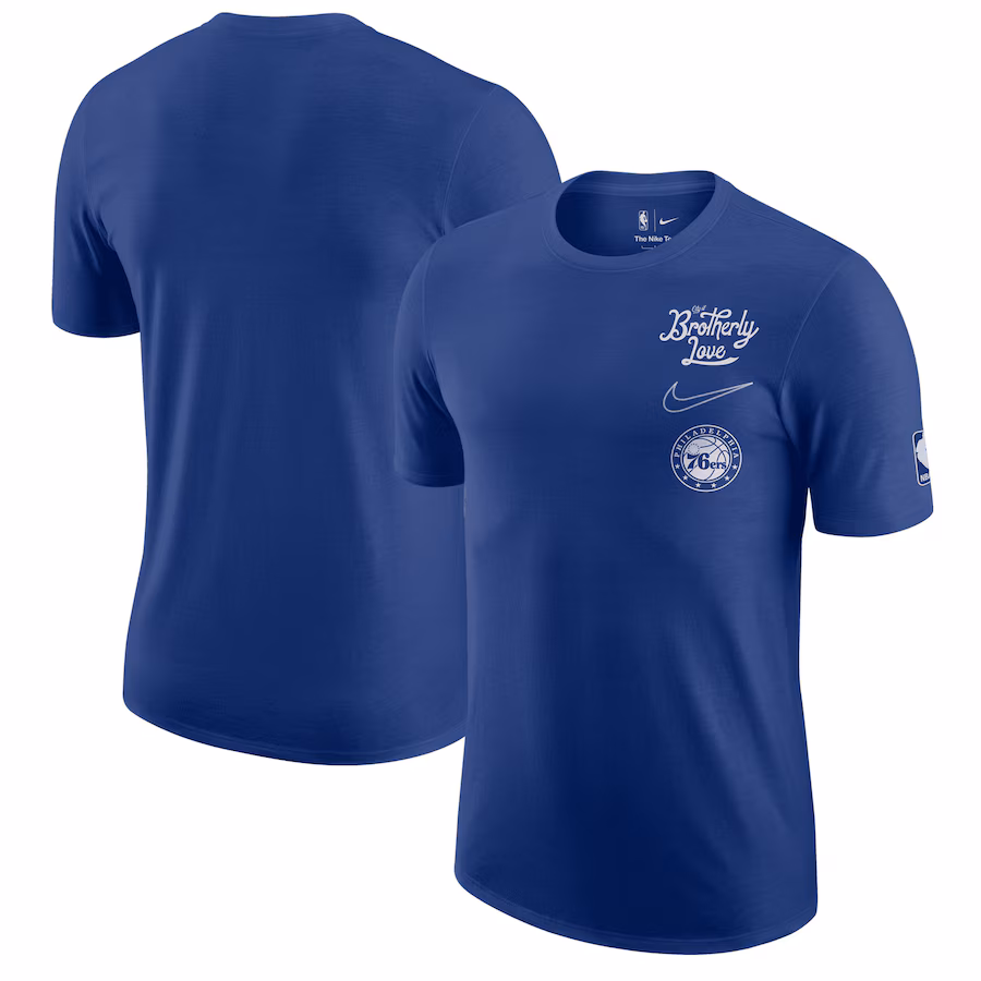 Men's Philadelphia 76ers Nike Blue 2022/23 City Edition Courtside Max90 Vintage Wash T-Shirt - ujerseystore