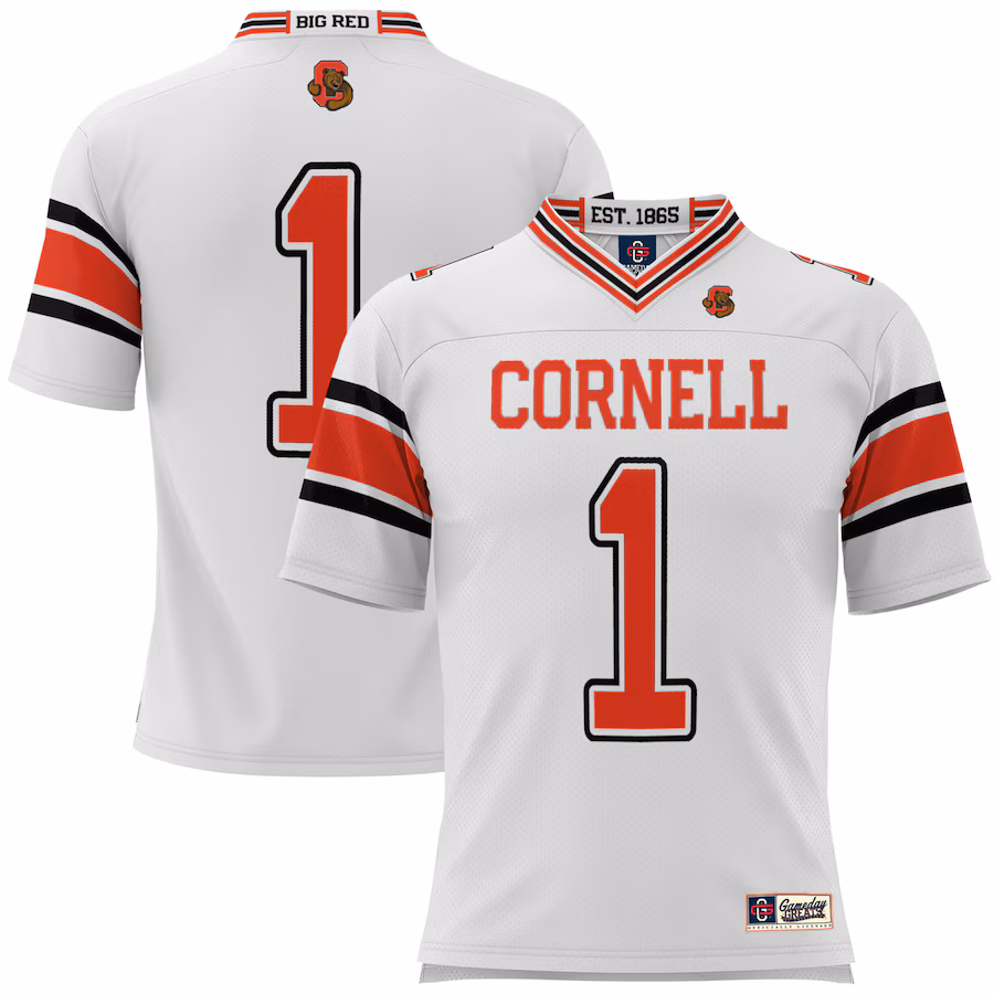 Youth GameDay Greats #1 White Cornell Big Red Football Jersey - ujerseystore