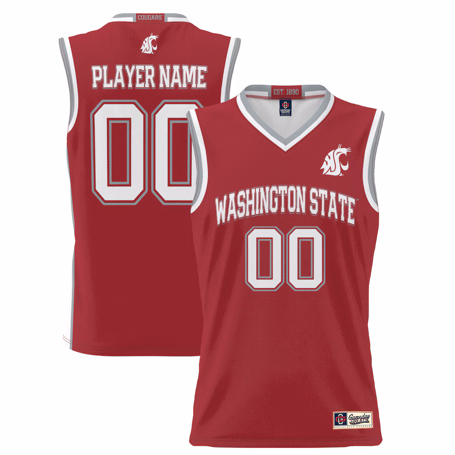 Washington State Cougars GameDay Greats Unisex  Lightweight NIL Pick-A-Player Basketball Jersey - Crimson - ujerseystore