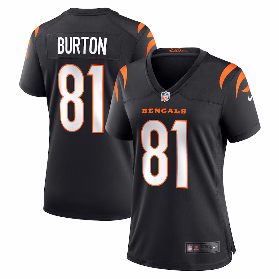 Women's Cincinnati Bengals Jermaine Burton Nike Black Game Jersey - ujerseystore