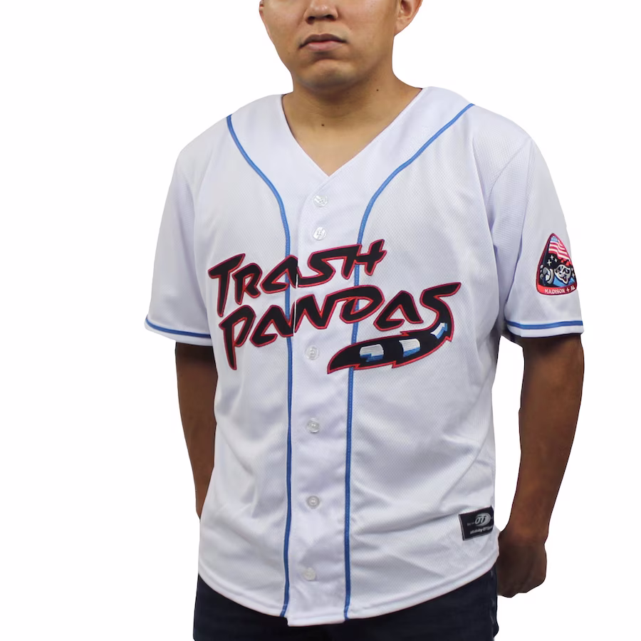 Men's Rocket City Trash Pandas White Home Replica Jersey - ujerseystore