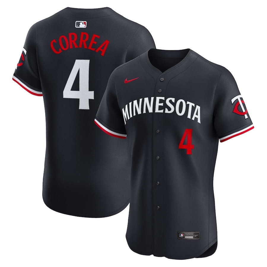 Men's Minnesota Twins Carlos Correa Nike Navy Alternate Elite Player Jersey - ujerseystore