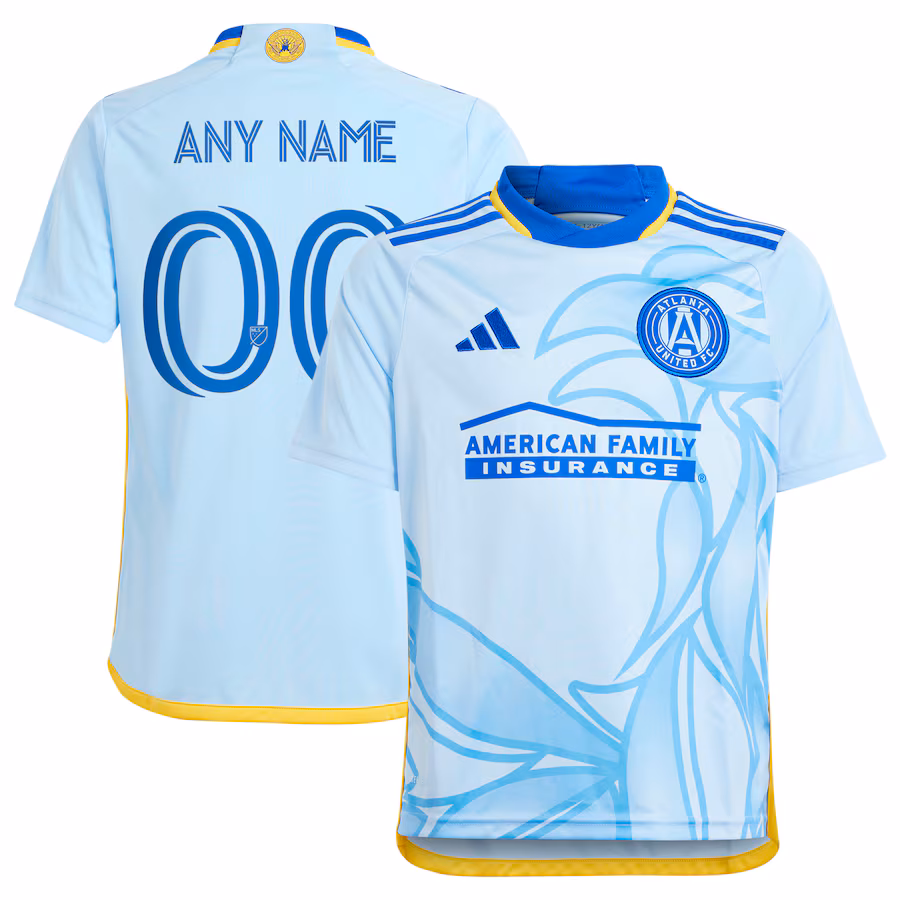 Youth Atlanta United FC  adidas Light Blue 2024 The Resurgens Kit Replica Custom Jersey - ujerseystore