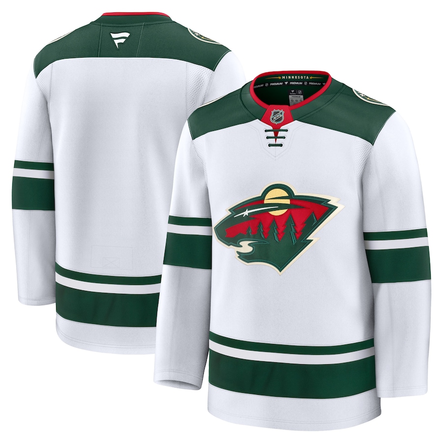Men's Minnesota Wild Fanatics White Away Premium Jersey - ujerseystore