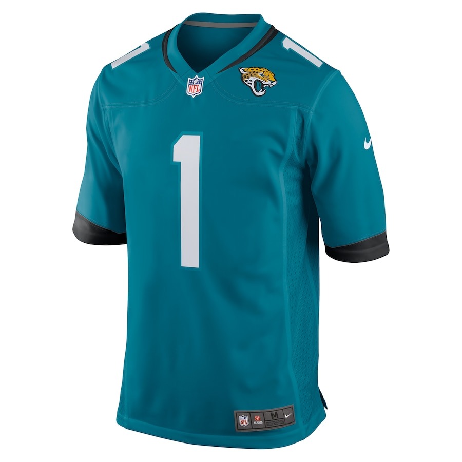 Men's Jacksonville Jaguars Travis Etienne Nike Teal Game Jersey - ujerseystore