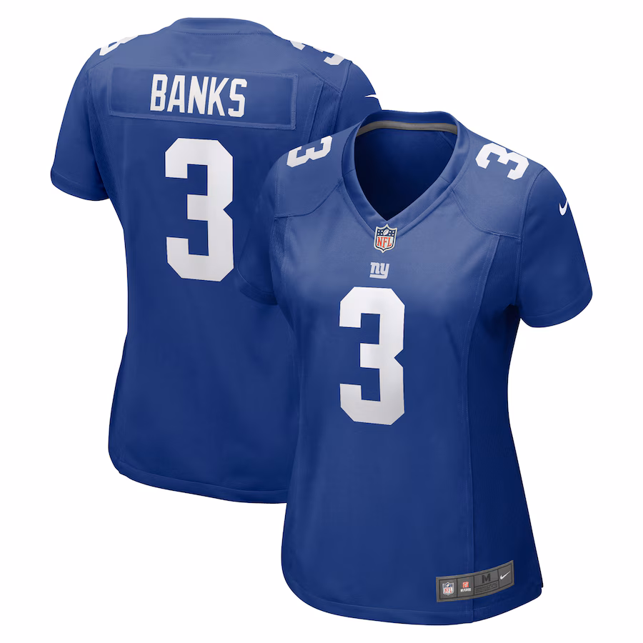 Women's New York Giants Deonte Banks Nike  Royal  Game Jersey - ujerseystore