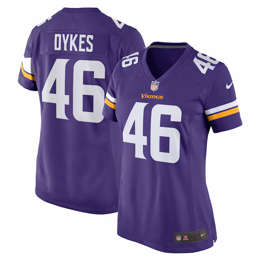 Women's Minnesota Vikings Aaron Dykes Nike Purple Team Game Jersey - ujerseystore