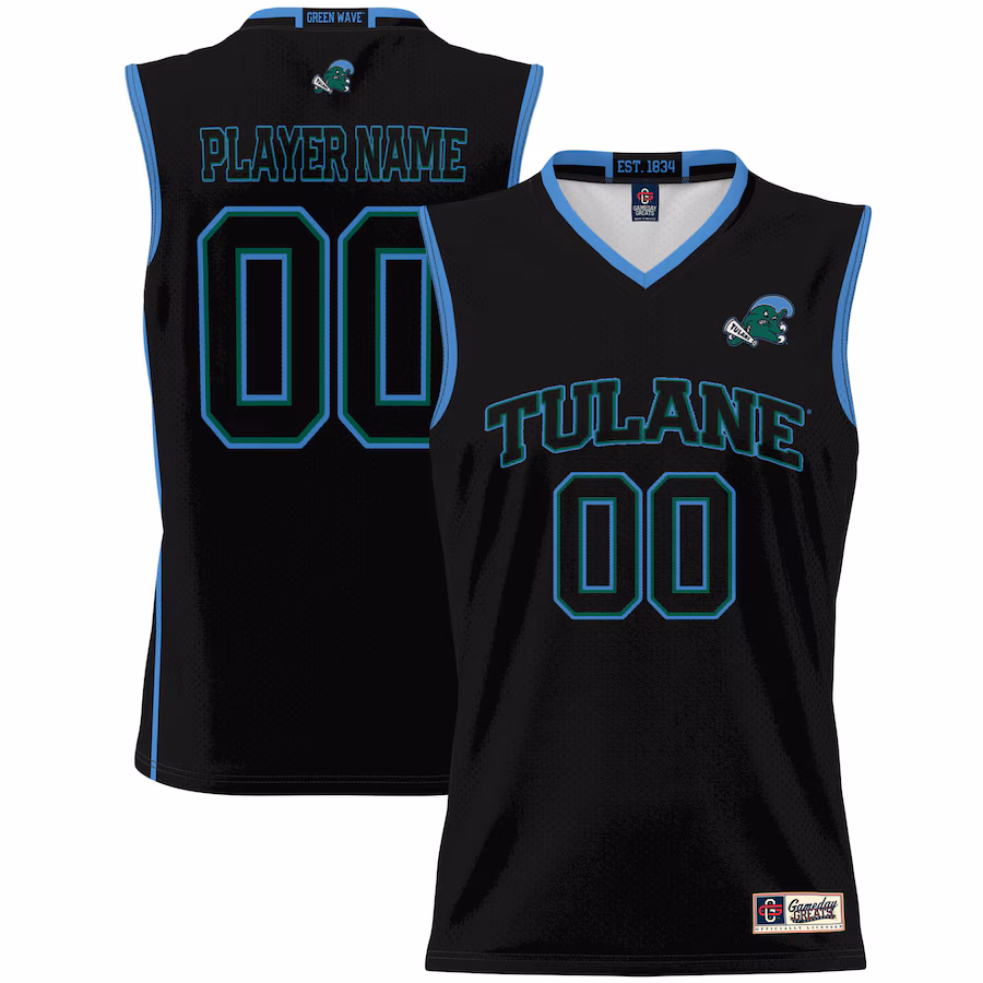 Tulane Green Wave GameDay Greats Unisex NIL Pick-A-Player Lightweight Women's Basketball Jersey - Black - ujerseystore