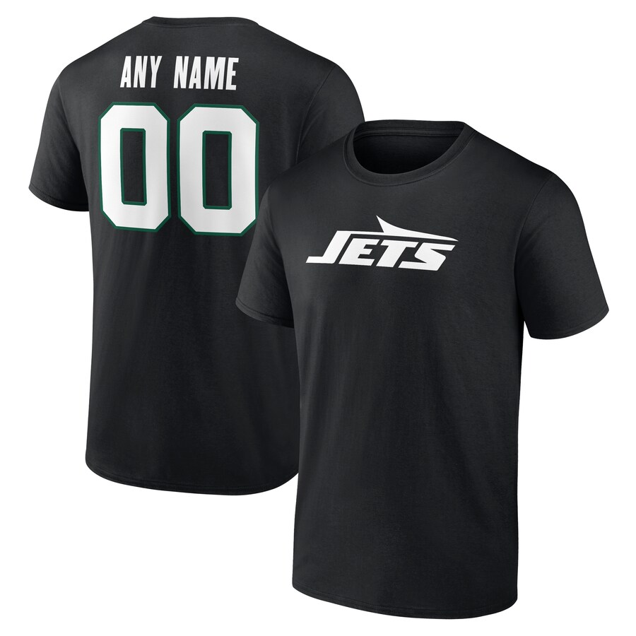 Men's New York Jets  Black Team Authentic Custom T-Shirt - ujerseystore