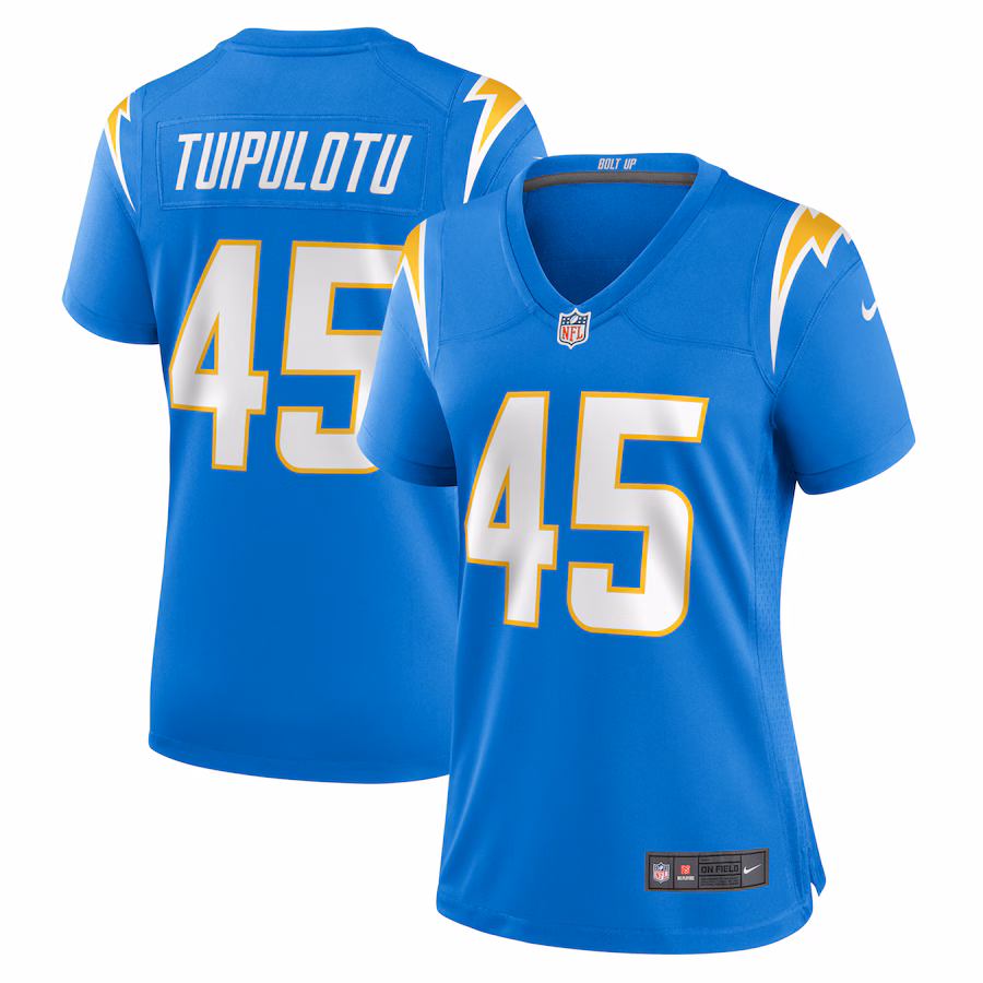 Women's Los Angeles Chargers Tuli Tuipulotu Nike Powder Blue Team Game Jersey - ujerseystore