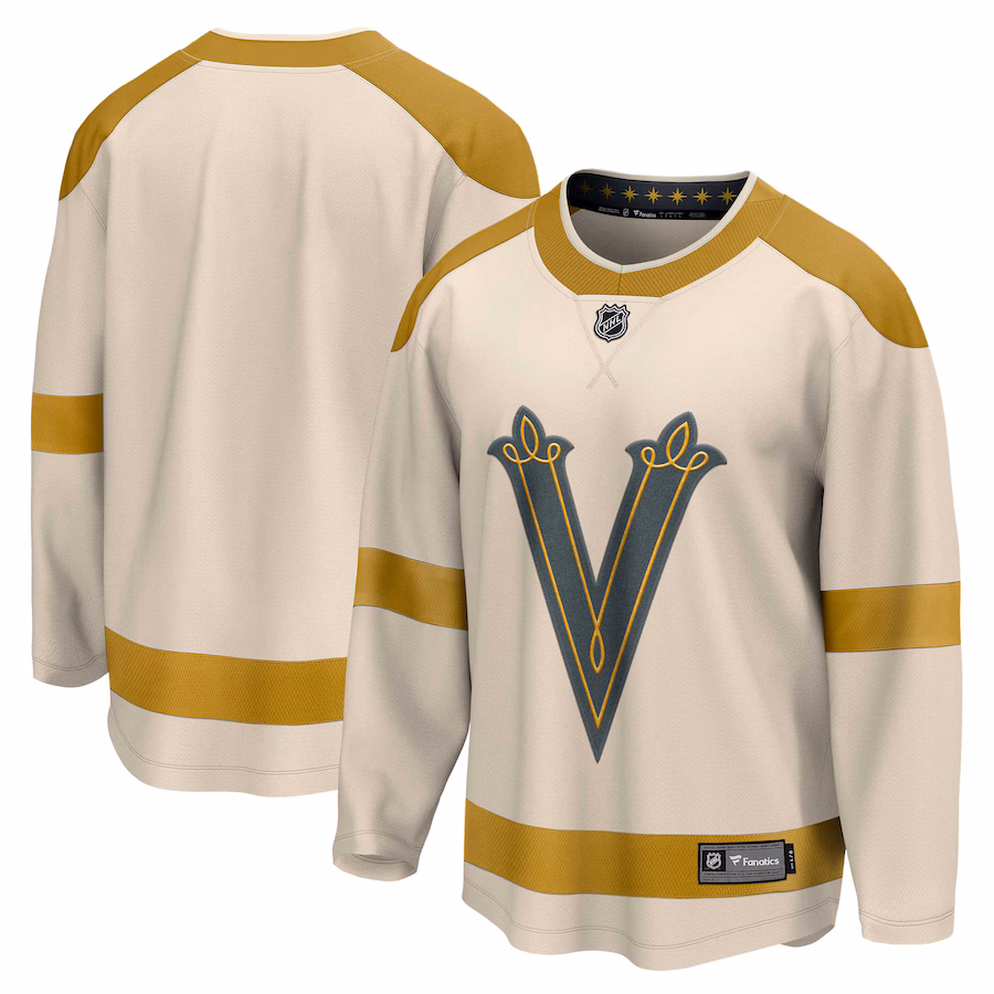 Men's Vegas Golden Knights Fanatics Cream 2024 NHL Winter Classic Breakaway Jersey - ujerseystore