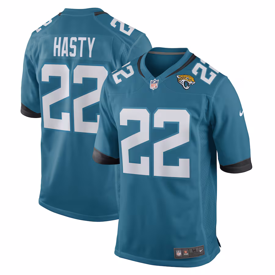 Men's Jacksonville Jaguars Jamycal Hasty Nike Teal Game Player Jersey - ujerseystore