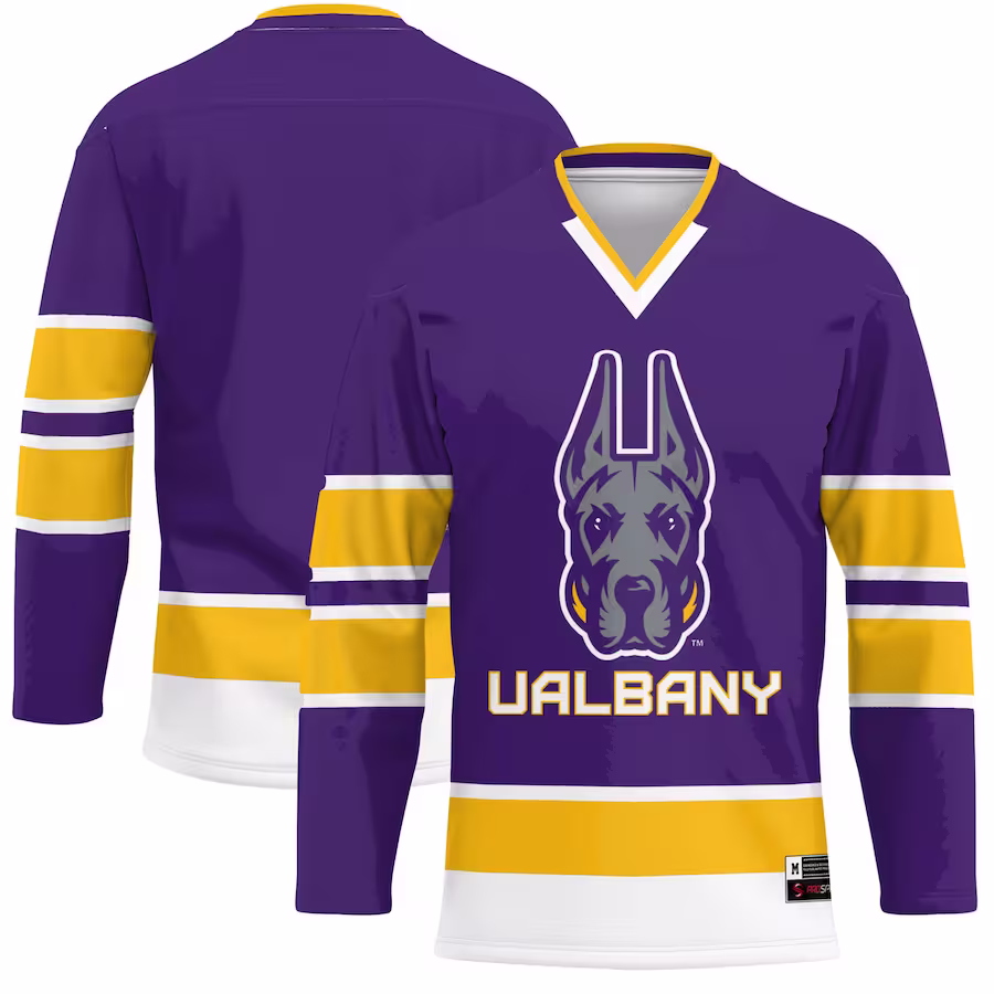 UAlbany Great Danes GameDay Greats Hockey Jersey - Purple - ujerseystore