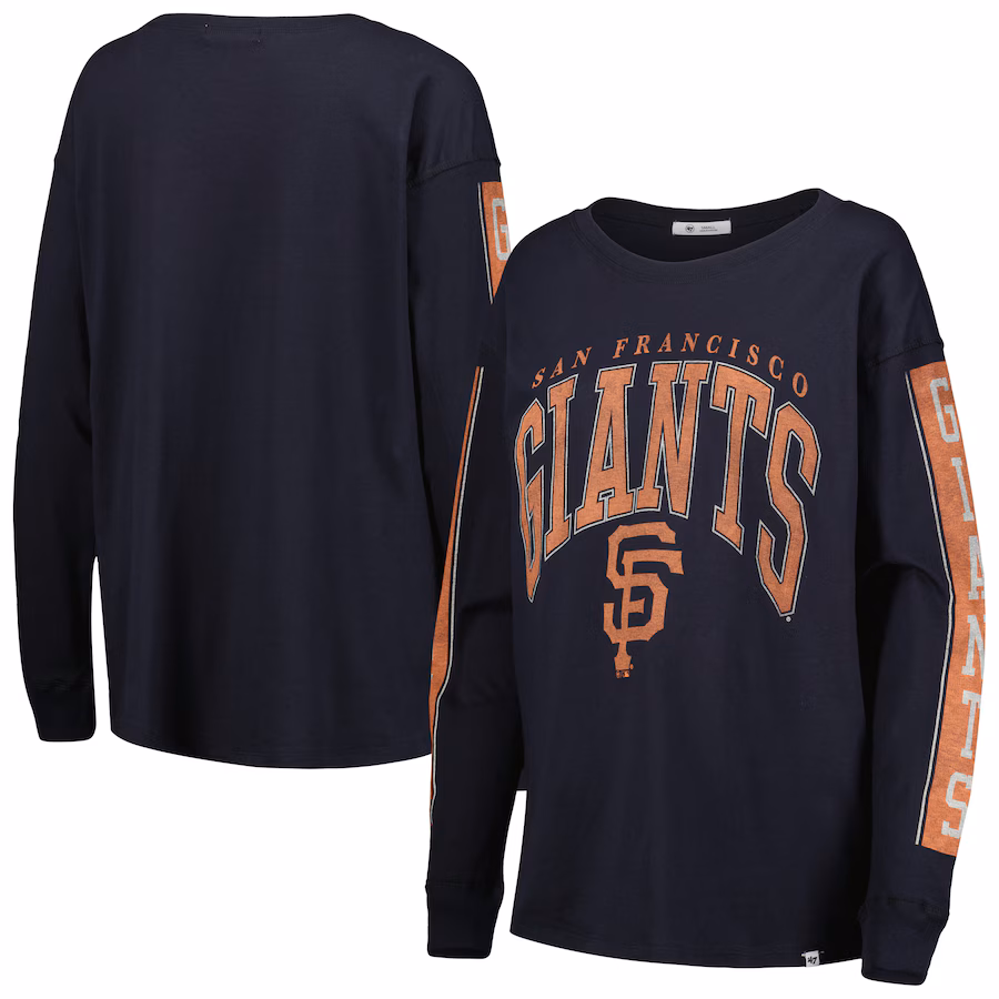 Women's San Francisco Giants '47 Black Statement Long Sleeve T-Shirt - ujerseystore