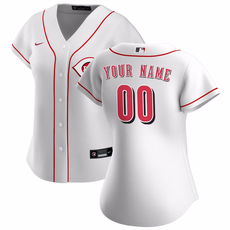 Women's Cincinnati Reds Nike White Home Replica Custom Jersey - ujerseystore