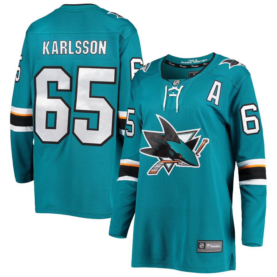 Women's San Jose Sharks Erik Karlsson Fanatics Branded Teal Breakaway Home Team Player Jersey - ujerseystore