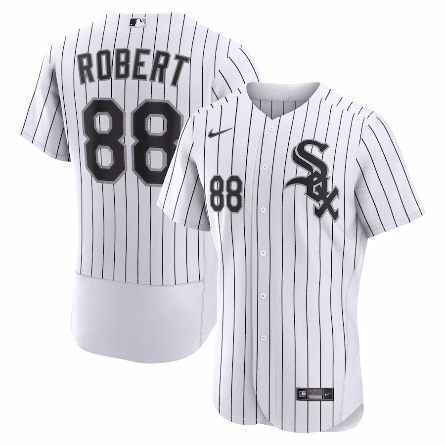 Men's Chicago White Sox Luis Robert Nike White/Black Home Authentic Player Jersey - ujerseystore