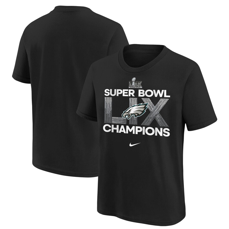 Youth Philadelphia Eagles  Nike Black Super Bowl LIX Champions T-Shirt - ujerseystore