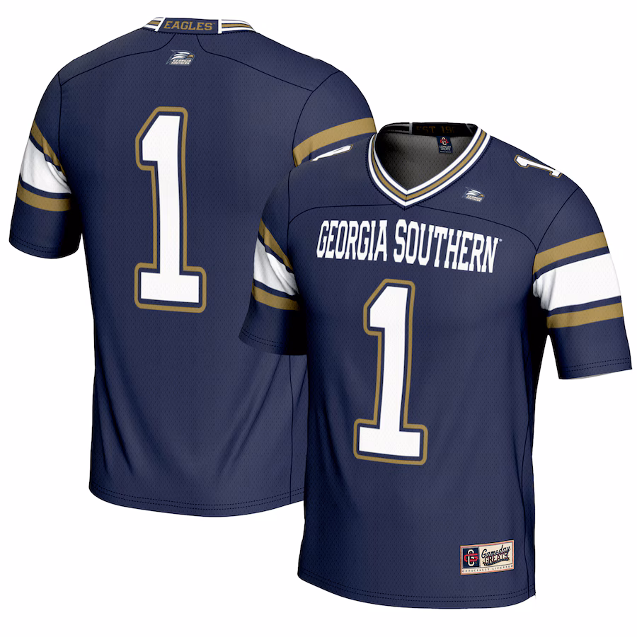 Youth GameDay Greats #1 Blue Georgia Southern Eagles Endzone Football Jersey - ujerseystore