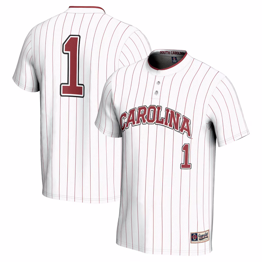 Unisex GameDay Greats #1 White South Carolina Gamecocks Lightweight Softball Jersey - ujerseystore